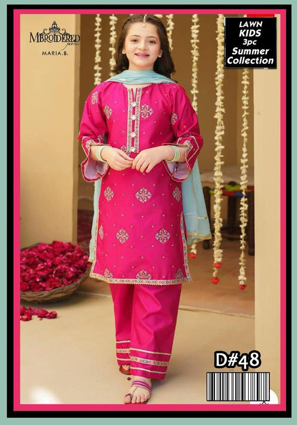 Un-Stiched Maira Kids Lawn 3PC Suit 4