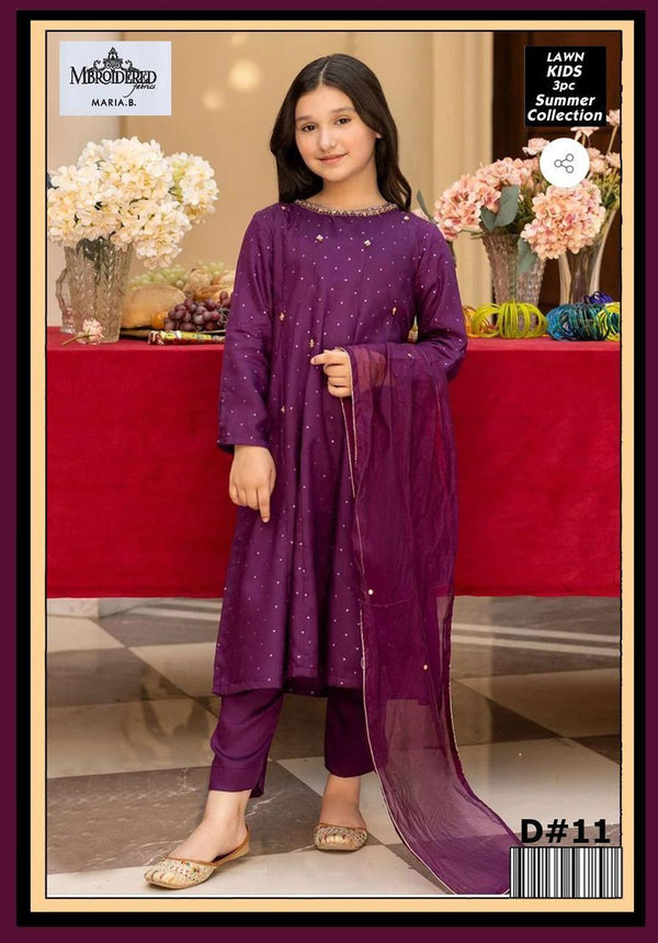 Un-Stiched Maira Kids Lawn 3PC Suit 13