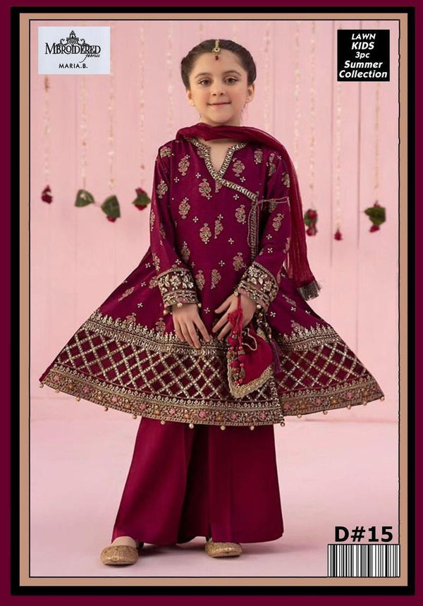Un-Stiched Maira Kids Lawn 3PC Suit 15