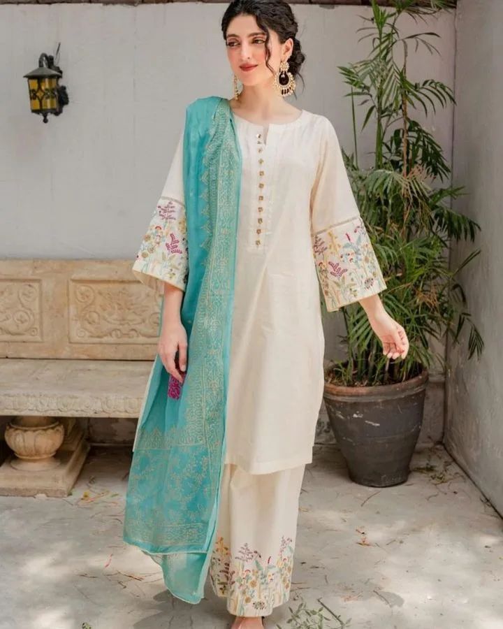 URGE Summer 3PC Lawn Suit Design 4