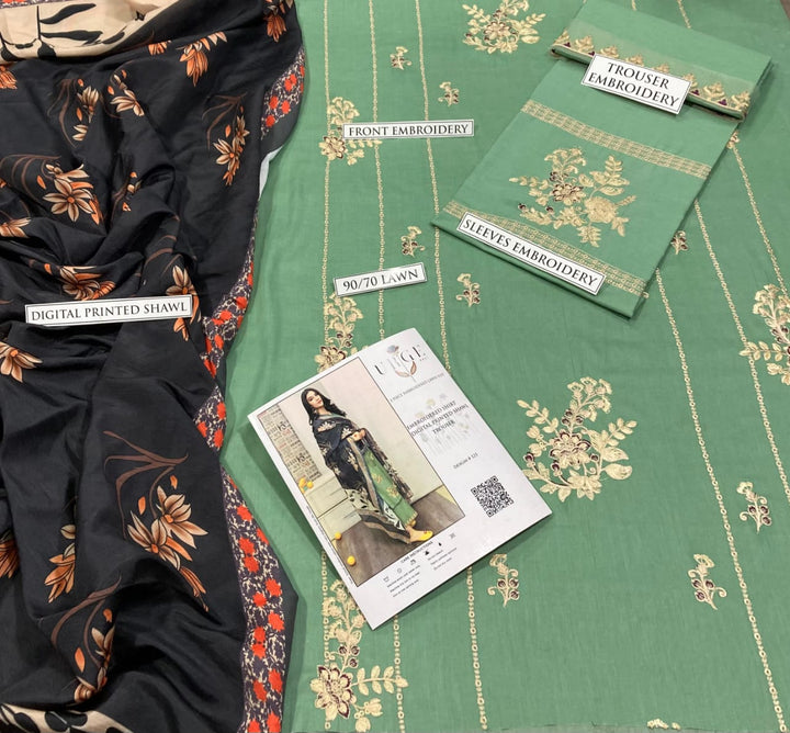 URGE Summer 3PC Lawn Suit Design 6