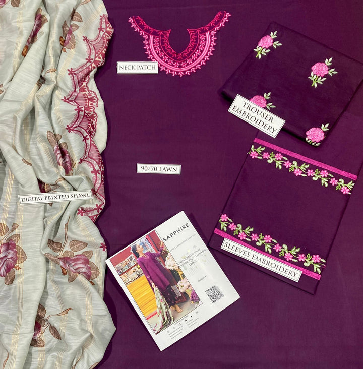 URGE Summer 3PC Lawn Suit Design 10