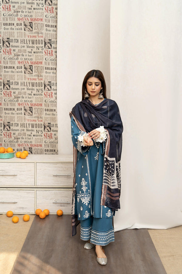 URGE Summer 3PC Lawn Suit Design 12