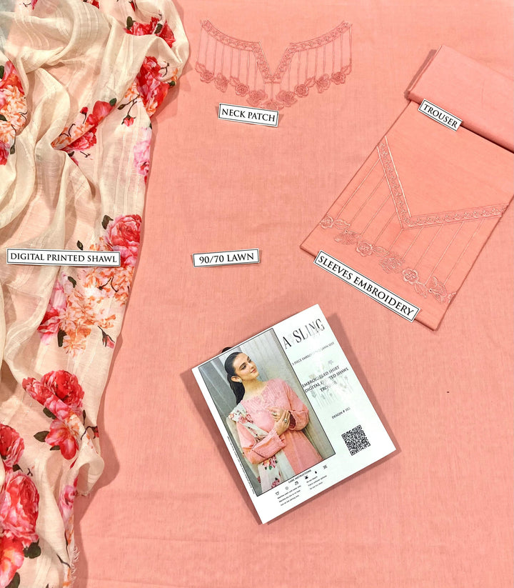 URGE Summer 3PC Lawn Suit Design 13