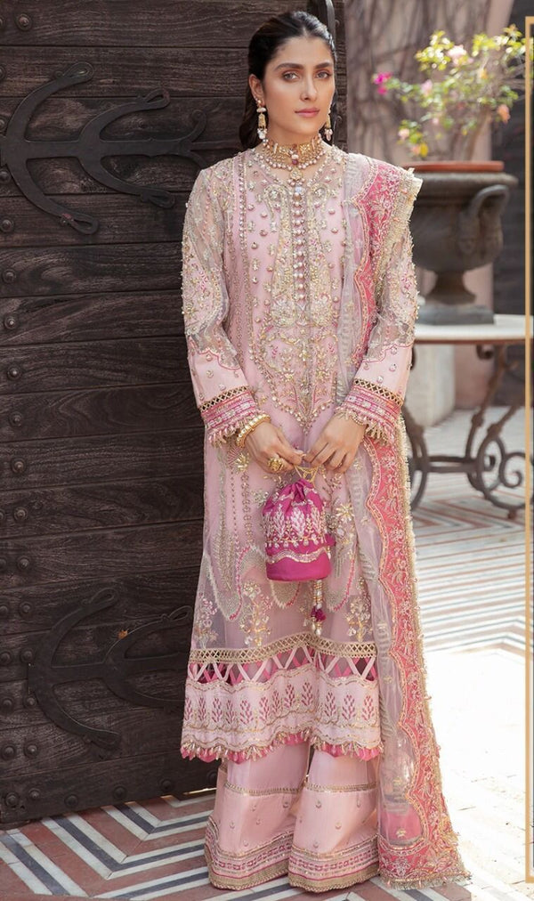 Stylish & Luxury Afrozeh Organza 5PC Embroidered Suit with Stone Work