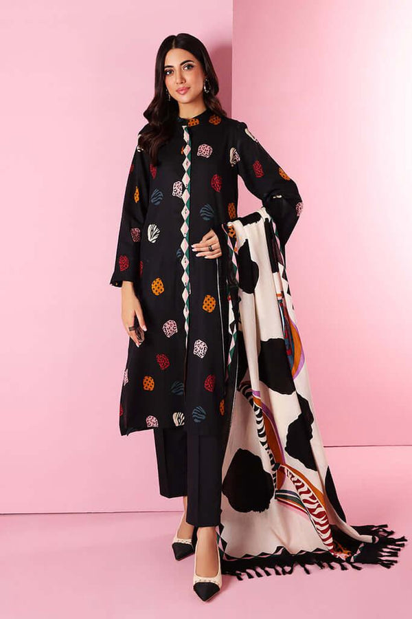 URGE Black Lawn 3PC Embroidered - Design 3 | Summer's Muharram Collection