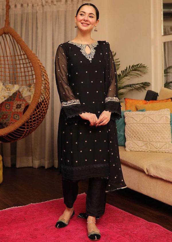 URGE Black Lawn 3PC Embroidered - Design 2 | Summer's Muharram Collection