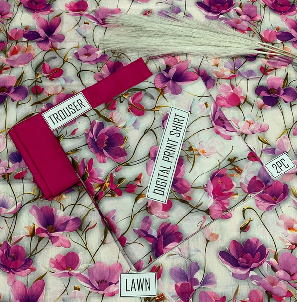 BONANZA Lawn 2PC Printed Suit - Design 30