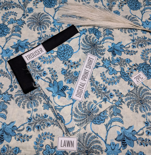 BONANZA Lawn 2PC Printed Suit - Design 17