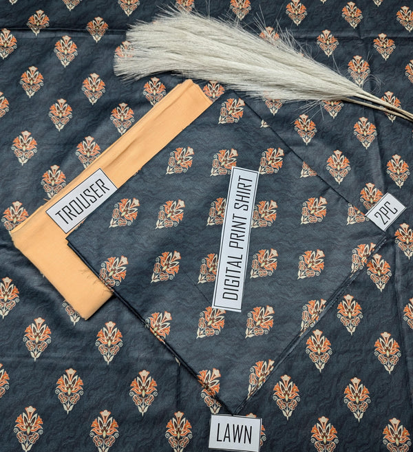 BONANZA Lawn 2PC Printed Suit - Design 2