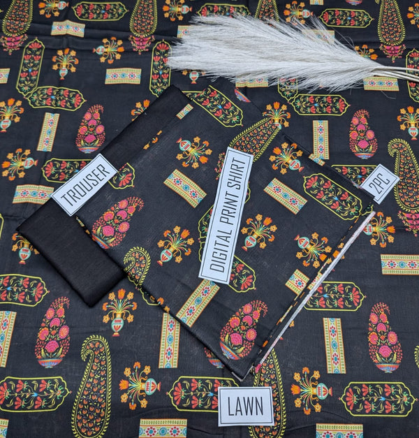 BONANZA Lawn 2PC Printed Suit - Design 35
