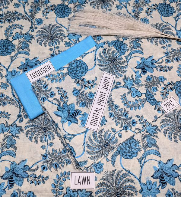 BONANZA Lawn 2PC Printed Suit - Design 20