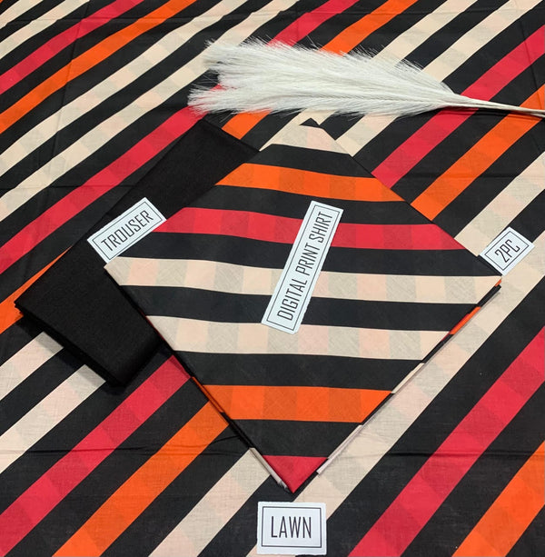 BONANZA Lawn 2PC Printed Suit - Design 70