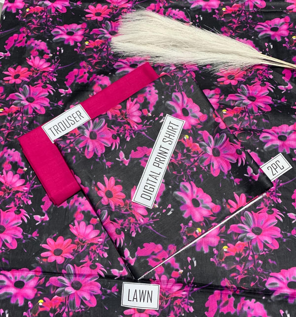 BONANZA Lawn 2PC Printed Suit - Design 138