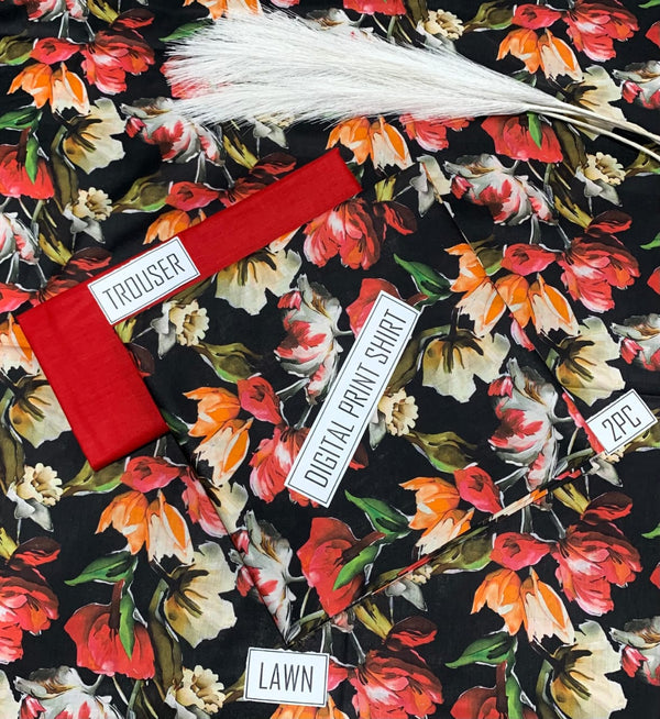 BONANZA Lawn 2PC Printed Suit - Design 157