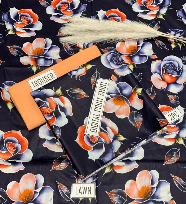 BONANZA Lawn 2PC Printed Suit - Design 166