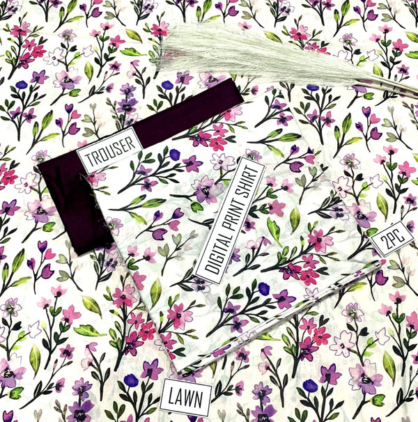BONANZA Lawn 2PC Printed Suit - Design 103
