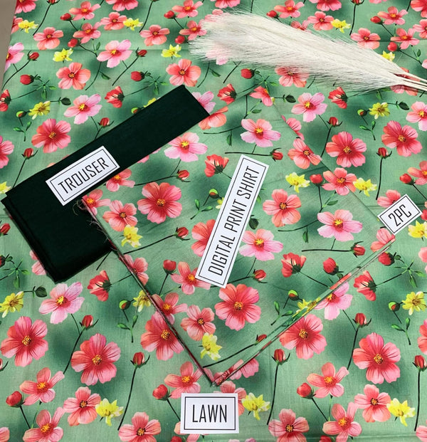 BONANZA Lawn 2PC Printed Suit - Design 153