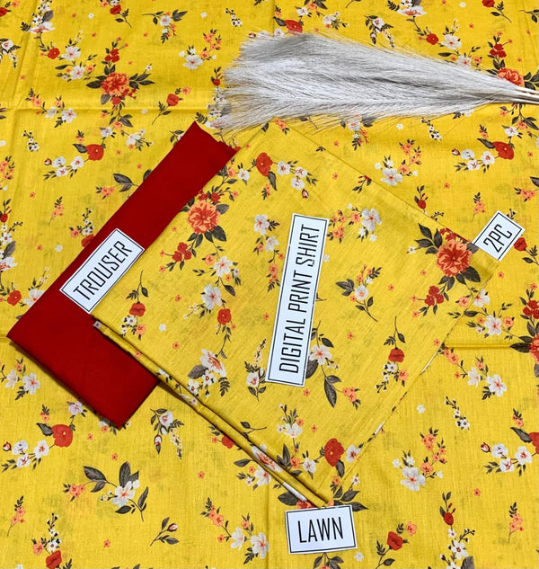 BONANZA Lawn 2PC Printed Suit - Design 143