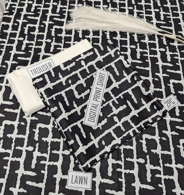 BONANZA Lawn 2PC Printed Suit - Design 147