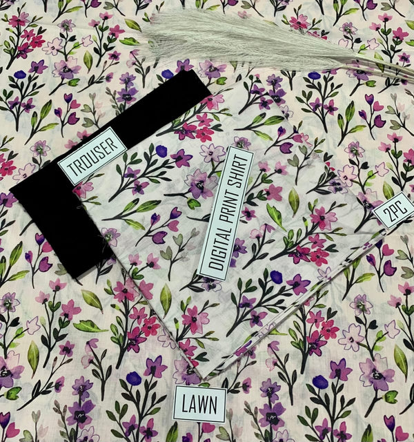 BONANZA Lawn 2PC Printed Suit - Design 155