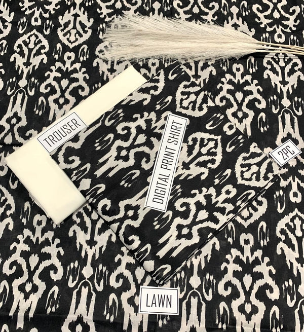 BONANZA Lawn 2PC Printed Suit - Design 125