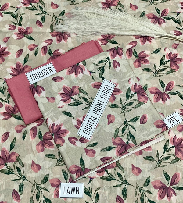 BONANZA Lawn 2PC Printed Suit - Design 89