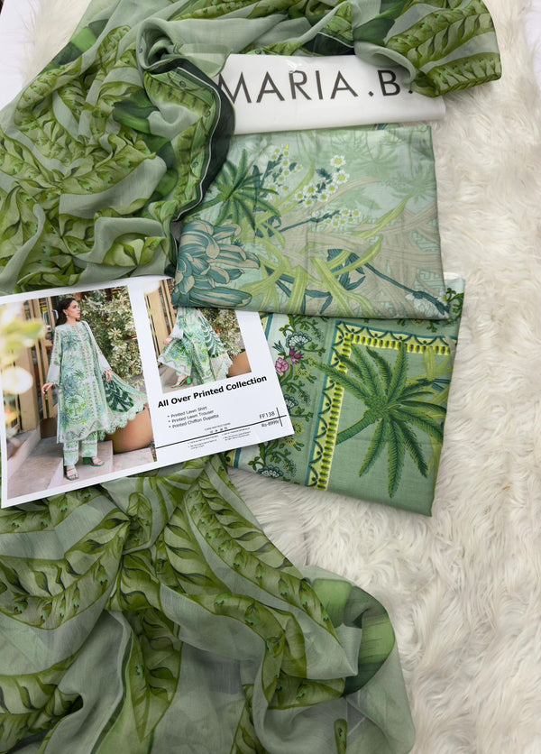 MARIA.B 3pc Lawn Collection with Chiffon Dupatta