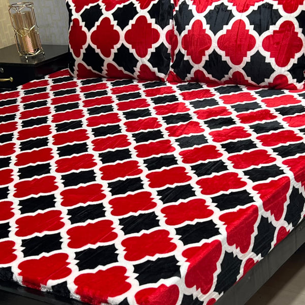 New Arrival – 3pc Fleece Bedsheet Set | Design 9 | King Size Double Bed 🌹