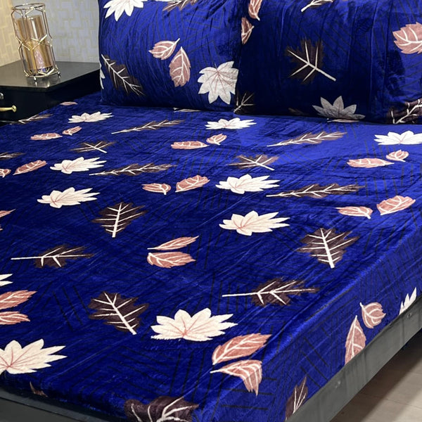 New Arrival – 3pc Fleece Bedsheet Set | Design 7 | King Size Double Bed 🌹