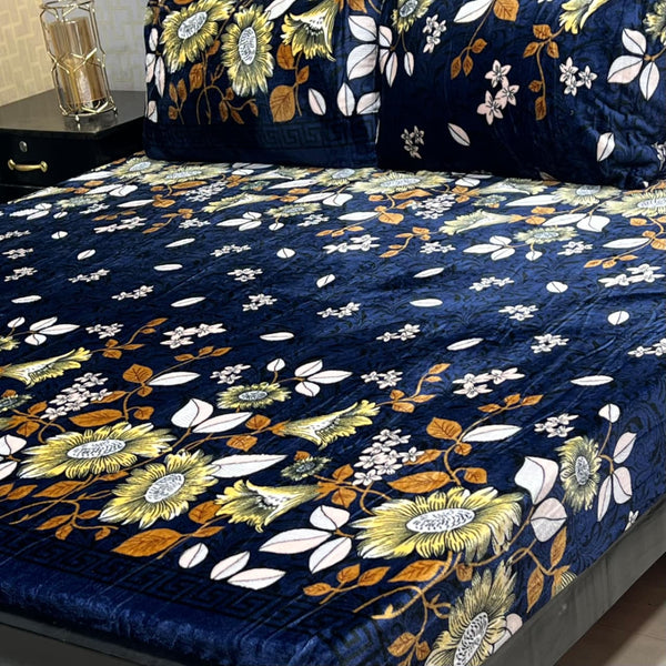 New Arrival – 3pc Fleece Bedsheet Set | Design 8 | King Size Double Bed 🌹