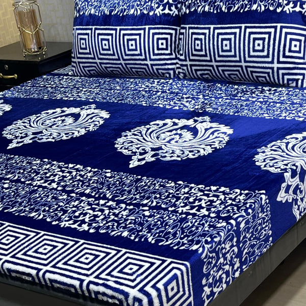 New Arrival – 3pc Fleece Bedsheet Set | Design 5 | King Size Double Bed 🌹