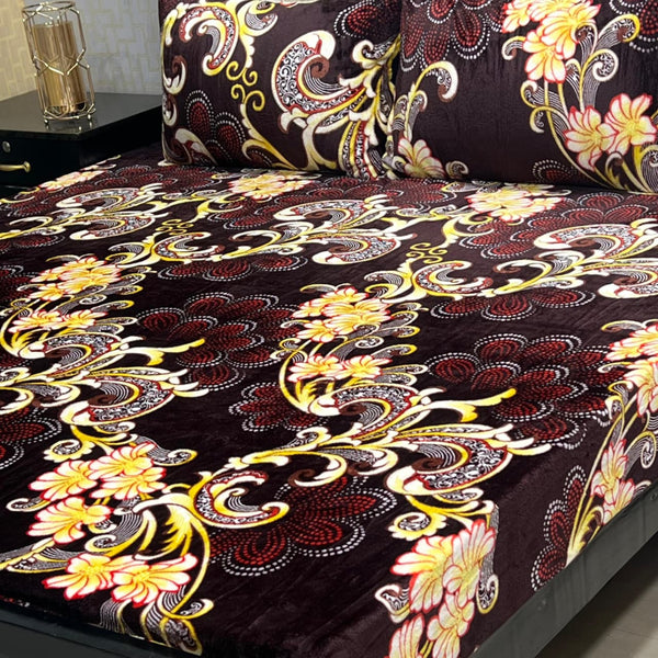 New Arrival – 3pc Fleece Bedsheet Set | Design 3 | King Size Double Bed 🌹