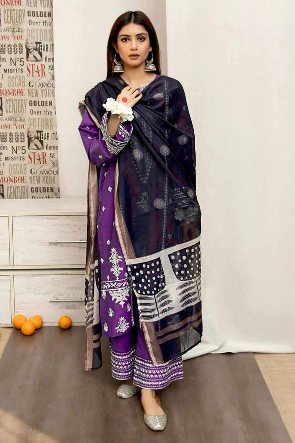 Jazmin Premium Dhanak 3PC Embroidered Winter Collection 2025 – Design 40