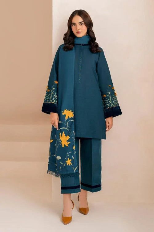 Jazmin Premium Dhanak 3PC Embroidered Winter Collection 2025 – Design 21