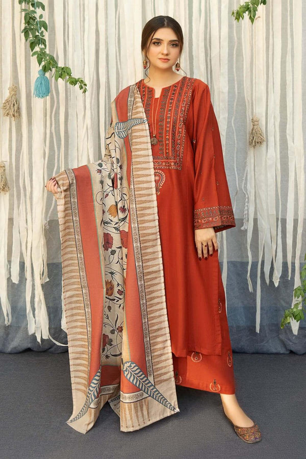 Jazmin Premium Dhanak 3PC Embroidered Winter Collection 2025 – Design 4