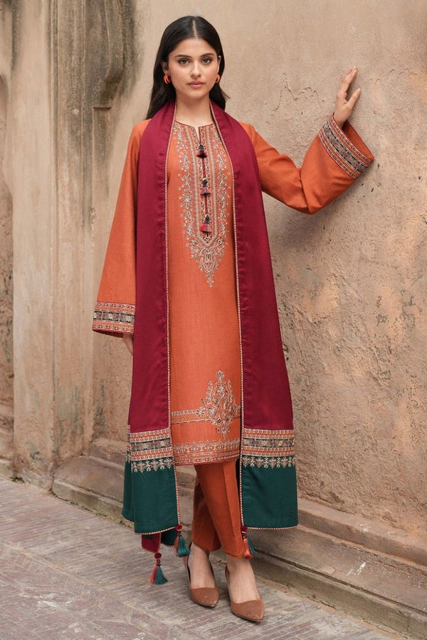 Jazmin Premium Dhanak 3PC Embroidered Winter Collection 2025 – Design 12