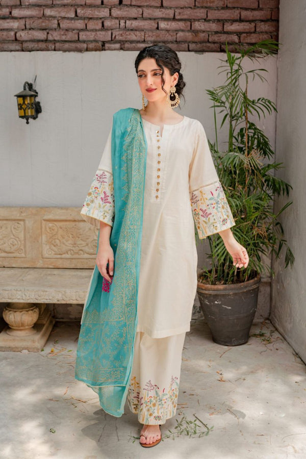 Jazmin Premium Dhanak 3PC Embroidered Winter Collection 2025 – Design 13