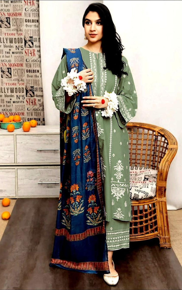 Jazmin Premium Dhanak 3PC Embroidered Winter Collection 2025 – Design 15