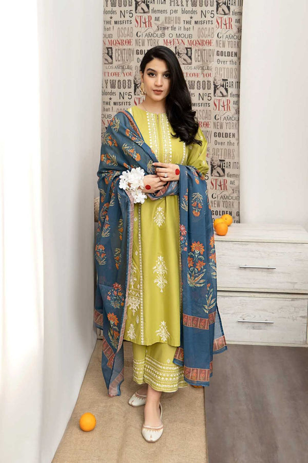 Jazmin Premium Dhanak 3PC Embroidered Winter Collection 2025 – Design 1